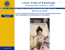 Tablet Screenshot of eastleighlions.org.uk